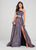 Ellie Wilde - EW119062 One Shoulder A-line Dress With Side Cutout In Pink and Blue