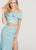 Ellie Wilde - EW119063 Two-Piece Off Shoulder Metallic Gown In Blue