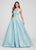 Ellie Wilde - EW119064 Jewel Neck Glitter Ballgown In Blue
