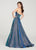 Ellie Wilde - EW119065 Deep Sweetheart Trumpet Dress With Overskirt In Green and Blue