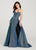 Ellie Wilde - EW119065 Deep Sweetheart Trumpet Dress With Overskirt In Green and Blue