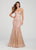 Ellie Wilde - EW119068 Embellished V-neck Mermaid Dress In Pink and Blue