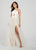 Ellie Wilde - EW119069 Pleat-Detailed Halter Sheer Overskirt Gown In White