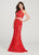 Ellie Wilde - EW119071 Two-Piece Trimmed Lace Mermaid Gown In Red