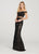 Ellie Wilde - EW119072 Two Piece Off-Shoulder Lace Trumpet Dress In Black