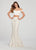 Ellie Wilde - EW119072 Two Piece Off-Shoulder Lace Trumpet Dress In White