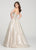 Ellie Wilde - EW119078 Sequined Strapless Straight Neck Ballgown In Silver and Gold