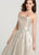 Ellie Wilde - EW119078 Sequined Strapless Straight Neck Ballgown In Silver and Gold