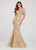 Ellie Wilde - EW119081 Jeweled Illusion Corset Lace Gown In Gold