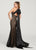 Ellie Wilde - EW119084 Sequined Lace Halter Mermaid Dress In Black and Nude