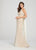 Ellie Wilde - EW119084 Sequined Lace Halter Mermaid Dress In White And Nude