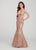 Ellie Wilde - EW119088 Sequined Plunging V-neck Mermaid Dress In Pink