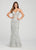Ellie Wilde - EW119088 Sequined Plunging V-neck Mermaid Dress In Silver