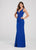 Ellie Wilde - EW119089 Illusion Geometric Paneled Cutout Gown In Blue