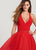 Ellie Wilde - EW119090 V Neck Racerback Glitter Tulle Ballgown In Red