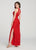 Ellie Wilde - EW119091 Embroidered Halter Sheath Dress In Red