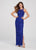 Ellie Wilde - EW119091 Embroidered Halter Sheath Dress In Blue