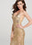 Ellie Wilde - EW119095 Metallic Illusion Paneled Sequined Gown In Gold