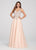 Ellie Wilde - EW119097 Floral Applique V-neck A-line Dress In Pink