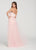 Ellie Wilde - EW119098 Dimensional Floral Lace Overskirt Gown In Pink