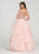 Ellie Wilde - EW119100 Fully Beaded Sleeveless Top Ruffled Tulle Gown In Pink