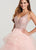 Ellie Wilde - EW119100 Fully Beaded Sleeveless Top Ruffled Tulle Gown In Pink