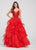 Ellie Wilde - EW119100 Fully Beaded Sleeveless Top Ruffled Tulle Gown In Black