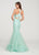 Ellie Wilde - EW119101 Sequined Glitter Tulle High Halter Gown In Green