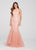 Ellie Wilde - EW119101 Sequined Glitter Tulle High Halter Gown In Pink