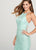 Ellie Wilde - EW119101 Sequined Glitter Tulle High Halter Gown In Green