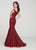 Ellie Wilde - EW119111 Embroidered Off Shoulder Mermaid Gown In Red
