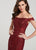 Ellie Wilde - EW119111 Embroidered Off Shoulder Mermaid Gown In Red
