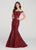 Ellie Wilde - EW119111 Embroidered Off Shoulder Mermaid Gown In Red