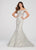Ellie Wilde - EW119111 Embroidered Off Shoulder Mermaid Gown In Silver