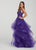 Ellie Wilde - EW119115 Illusion Plunging Neck Glitter Tulle Ballgown In Purple