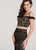 Ellie Wilde - EW119118 Two Piece Embroidered Lace Mermaid Dress In Black and Gold
