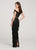 Ellie Wilde - EW119121 Two Piece Sequined Lace Tiered Column Dress In Black and Gold