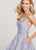 Ellie Wilde - EW119125 Metallic Embroidered Floral Jacquard Ballgown In Blue and Gold