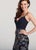Ellie Wilde - EW119127 Deep V-neck Jacquard Mermaid Dress In Blue and Gold