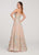 Ellie Wilde - EW119130 Embroidered Tulle A-line Dress In Nude