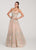 Ellie Wilde - EW119130 Embroidered Tulle A-line Dress In Nude