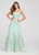 Ellie Wilde - EW119130 Embroidered Tulle A-line Dress In Green