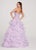 Ellie Wilde - EW119133 Lace Sweetheart Organza Ruffled Ballgown In Purple