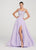 Ellie Wilde - EW119135 Embellished Chiffon A-line Gown In Purple