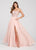 Ellie Wilde - EW119135 Embellished Chiffon A-line Gown In Pink
