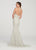 Ellie Wilde - EW119137 Metallic Corded Lace Halter Trumpet Dress In Silver