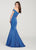 Ellie Wilde - EW119142 Off-Shoulder Shimmer Jersey Mermaid Gown In Blue