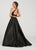 Ellie Wilde - EW119151 Two-Piece Sleek Jacquard Ballgown In Black