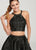 Ellie Wilde - EW119151 Two-Piece Sleek Jacquard Ballgown In Black