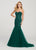 Ellie Wilde - EW119153 Trailing Beadwork Trumpet Godet Gown In Green